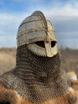 Vendel helmet with decoration and titanium chain mail