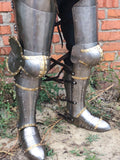 Titanium legs set with golden decoration