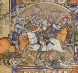 Crusader  helmet with golden cross