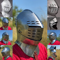 Heavy tournament Armet for jousting “Steel Frog”