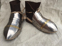 Titanium sabatons with leather boots (fixed construction)